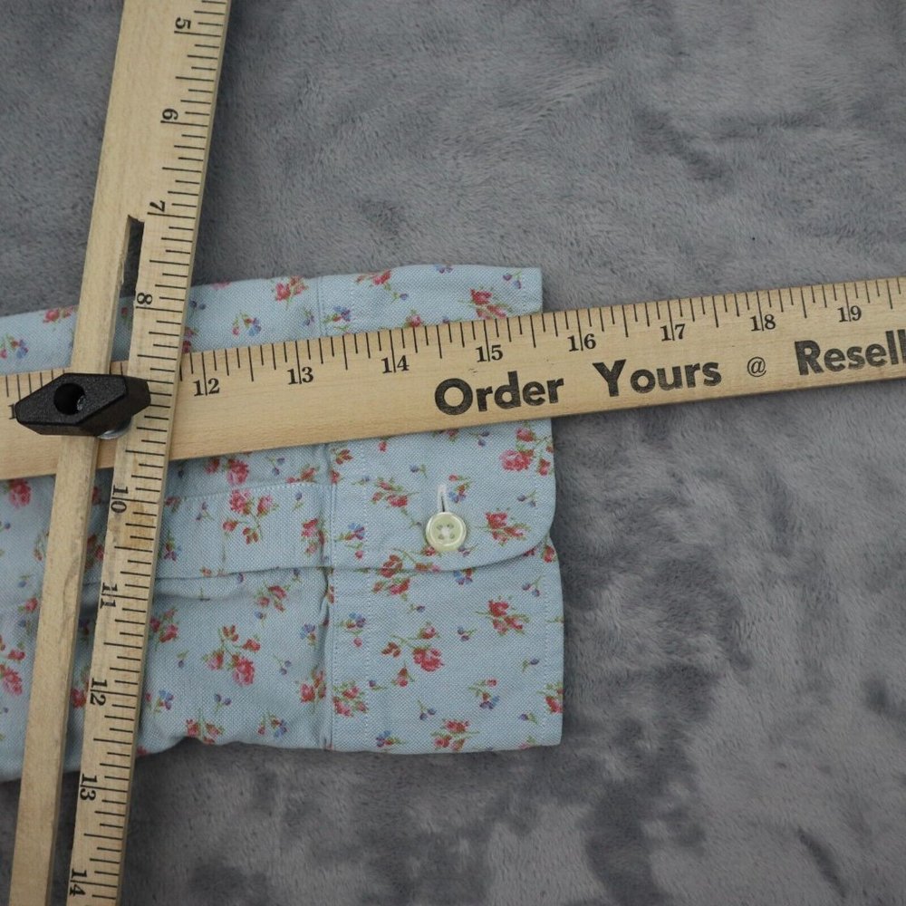 Ralph Lauren Sport Shirt Mens M Blue Floral Button Up Half Sleeve Collared Top - Picture 5 of 16